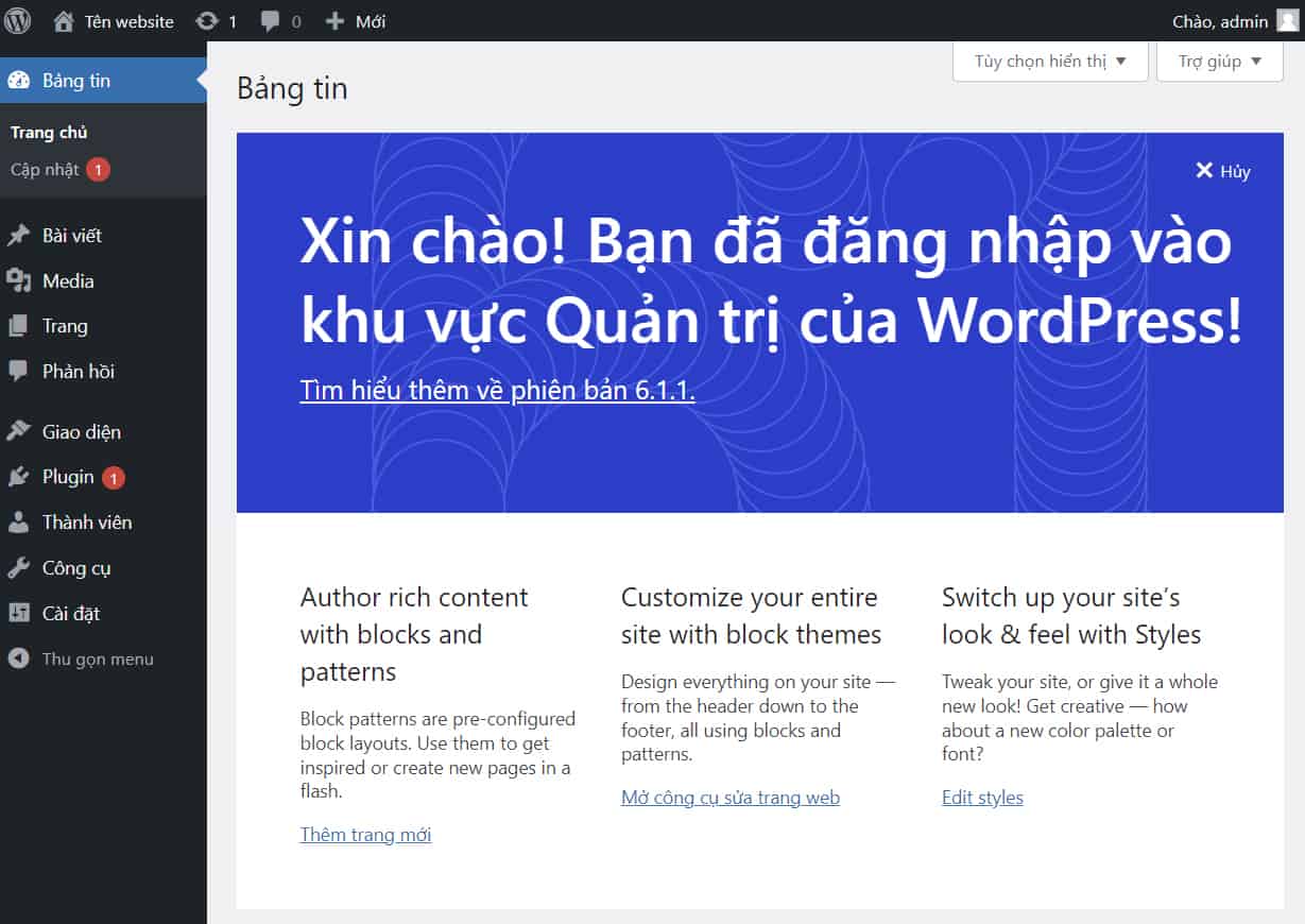 Cài đặt wordpress lên hosting Hawk Host