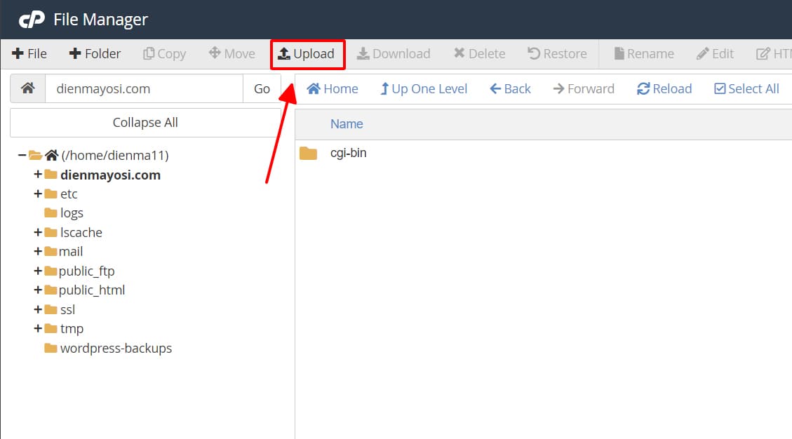Tải lên mã nguồn wordpress
