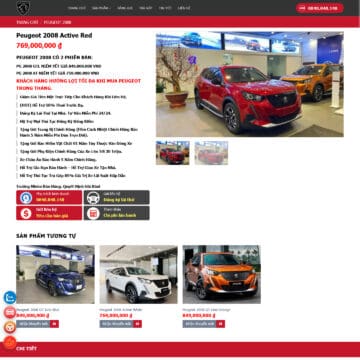 Theme wordpress showroom xe Peugeot