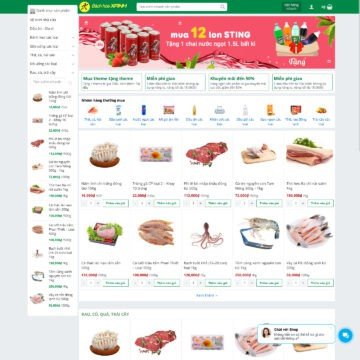 Theme WordPress thực phẩm giống Bách Hóa Xanh