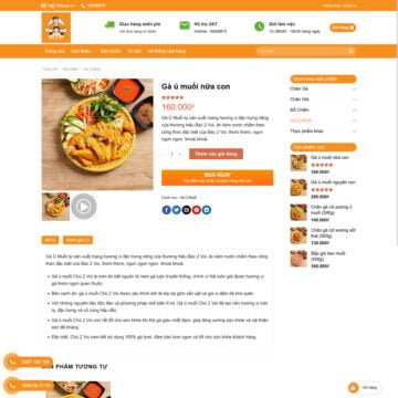 Theme wordpress bán Gà Ủ Muối