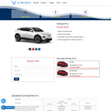 Theme wordpress bán xe điện VinFast
