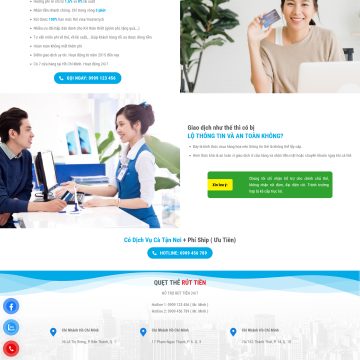 Landing Page dịch vụ rút tiền mặt
