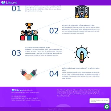Landing Page dịch vụ tăng like