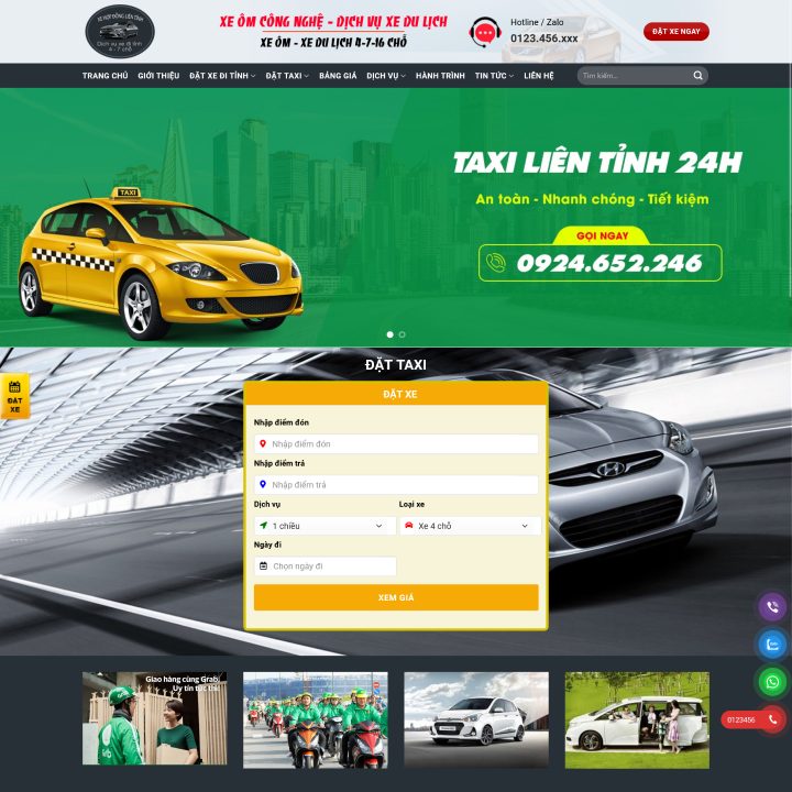 Theme wordpress tổng đài taxi