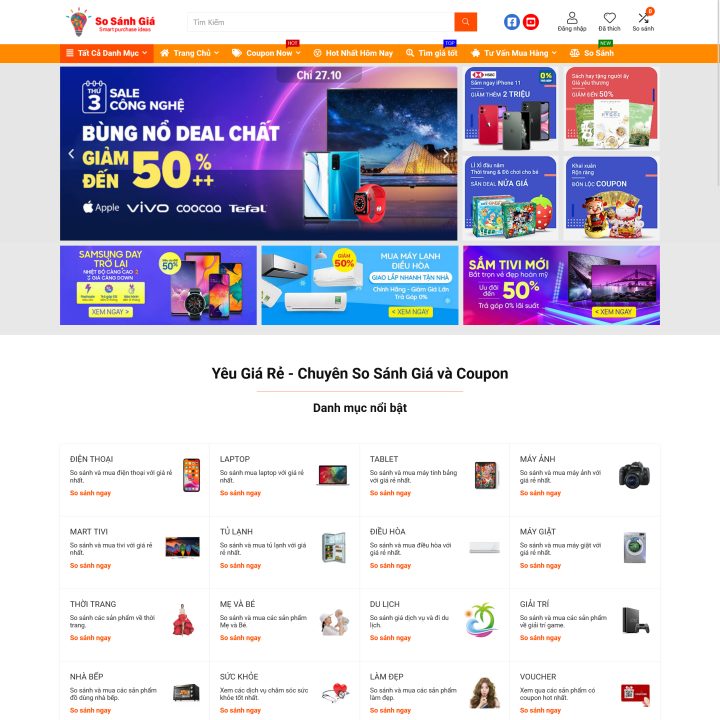 Theme wordpress web so sánh, tiếp thị liên kết, so sánh giá, affiliate, mã giảm giá