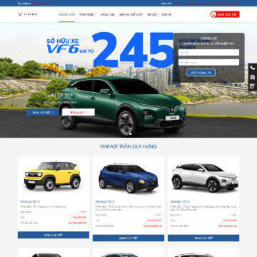 Theme wordpress bán xe ô tô điện VinFast