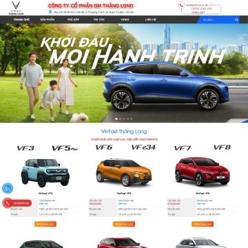 Theme wordpress đại lý xe ô tô điện VinFast