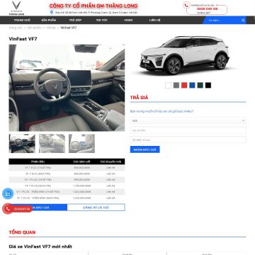 Theme wordpress đại lý xe ô tô điện VinFast