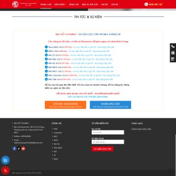 Theme wordpress đại lý xe MG Hồ Chí Minh