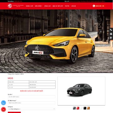 Theme wordpress đại lý xe MG Hồ Chí Minh